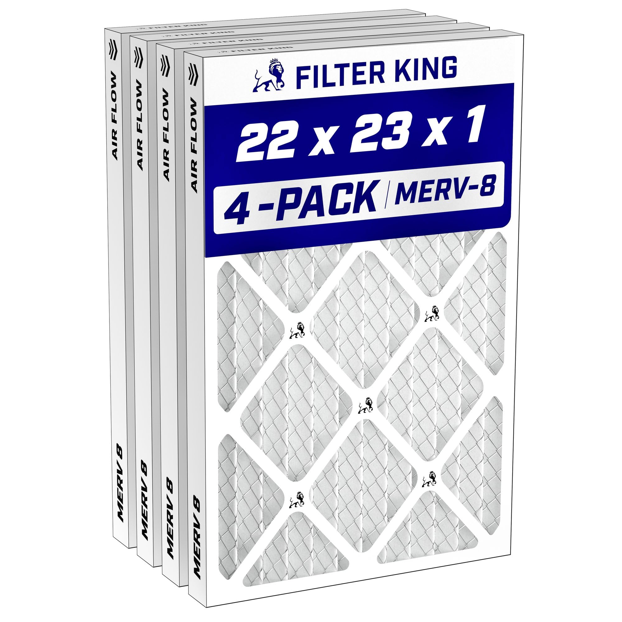 Filter King 22x23x1 Air Filter (MERV 8) (4-Pack) Dust & Allergy